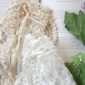 日系百搭春夏新款 绣花花边丝巾 围巾 韩版 浪漫甜美森系蕾丝围巾女