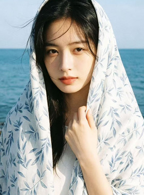 竹枝词 清雅素色棉麻围巾女 2026文艺百搭春夏丝巾海边旅游大披肩