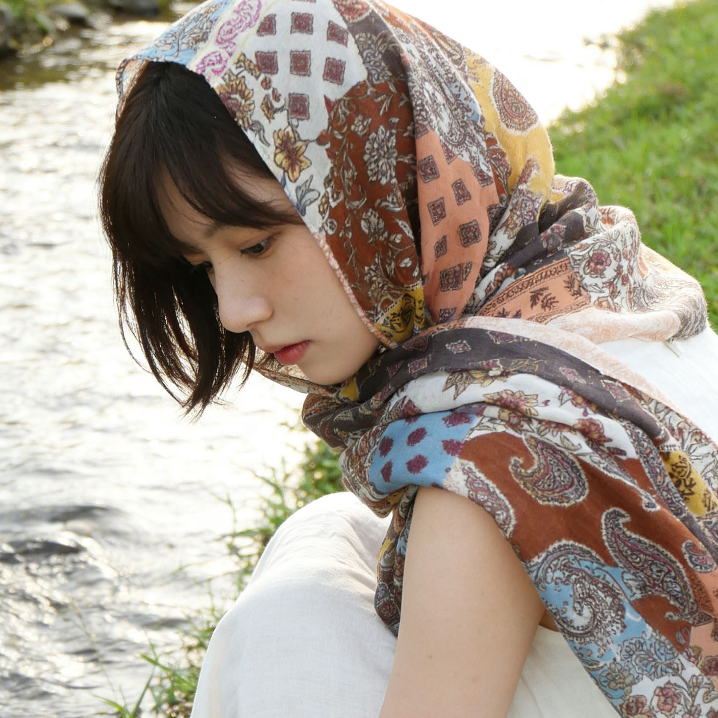 风很自由我也是 文艺民族风旅游拍照薄披肩 云南新疆遮阳棉麻围巾