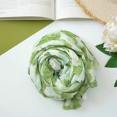 文艺范旅游遮阳披肩海边沙滩巾 显白绿色棉麻围巾女 秋 邀请函