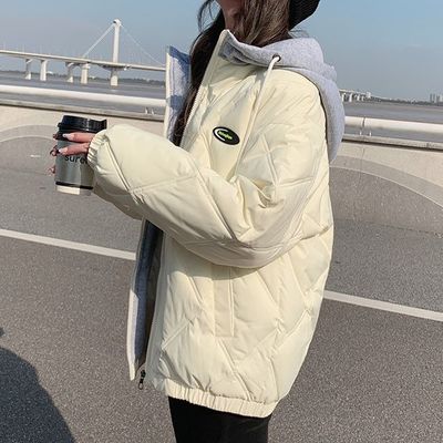 韩系菱格短款羽绒棉衣棉服女秋冬季外套夹棉薄款棉袄2025年新款潮