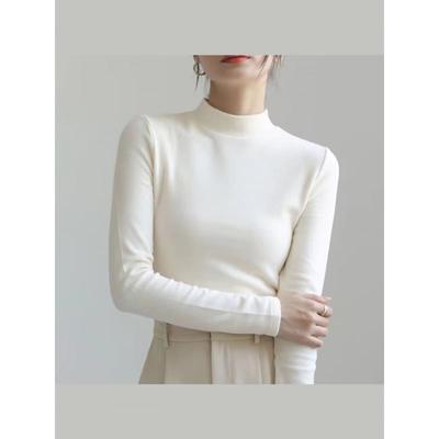 小立领双面德绒女打底衫2025新款春秋洋气内搭可外穿加绒加厚上衣