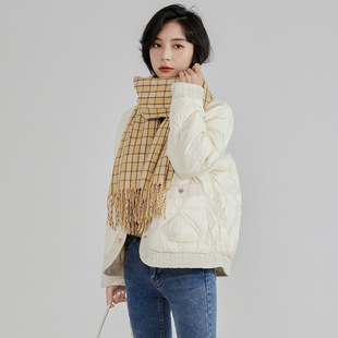 2025年新款V领小香风轻薄羽绒服女短款小个子冬季洋气薄款外套潮