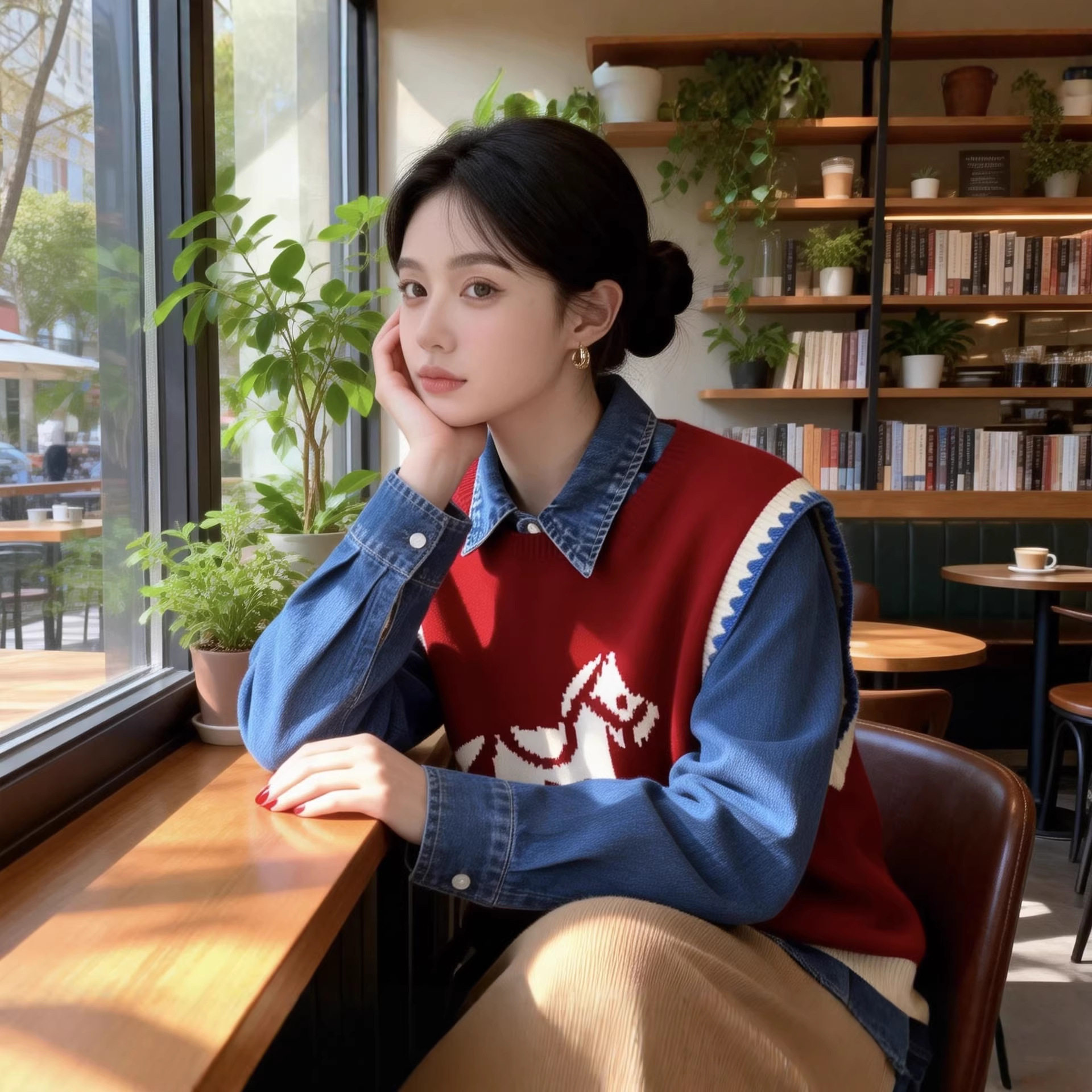 马年穿搭红色小马提花外搭叠穿针织马甲背心女秋冬季chic跨境上衣,女装/女士精品,马夹,淘宝优惠券,粉丝福利购,淘宝优惠卷