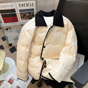 高级感白色棉服女初秋季2025新款加绒加厚棉衣小个子短款夹棉外套