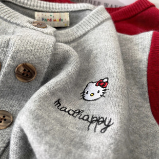 EGG爆款韩系简约软糯刺绣猫保暖毛衣开衫女秋新款显瘦上衣潮6244