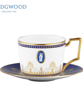 英国Wedgwood珍藏 Anthemion Blue宝石璀璨蓝色浮雕玉石杯碟套装