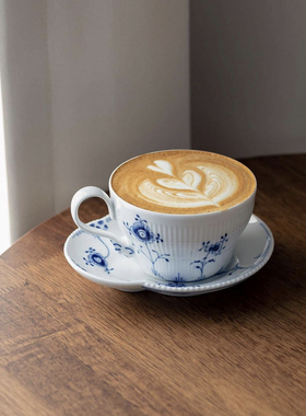 【双11礼物】Royal Copenhagen皇家哥本哈根蓝色缤纷唐草杯碟