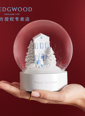 WEDGWOOD威基伍德2023圣诞限定玻璃雪花球 装饰摆件