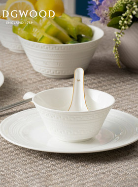 Wedgwood玮致活 Intaglio浮雕11cm/16cm骨瓷米饭碗圣诞乔迁礼品