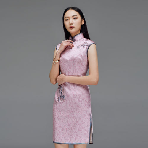 品尚华服高考妈妈必穿桑蚕丝旗袍