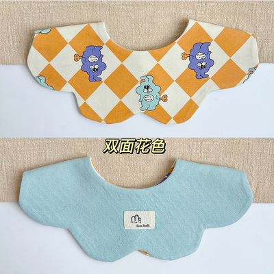 故事我韩版春秋秋季宝宝棉质围嘴婴儿口水巾百搭双面兜围兜0-2岁