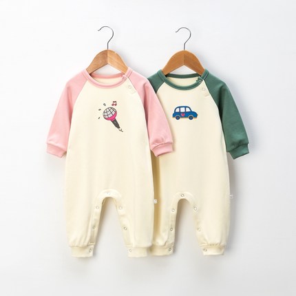 婴儿连体衣服可爱超萌秋冬德绒发热爬服宝宝冬季加绒加厚哈衣睡衣