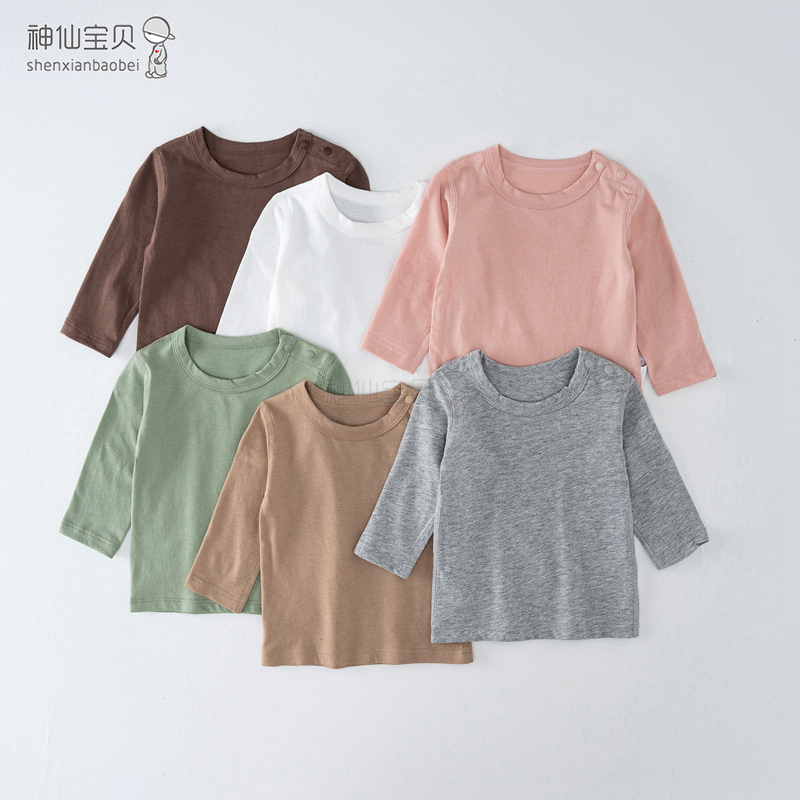 圆领纯色纯棉上衣无骨亲肤透气