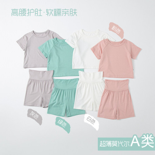 莫代尔婴儿衣服短裤套装宝宝男童