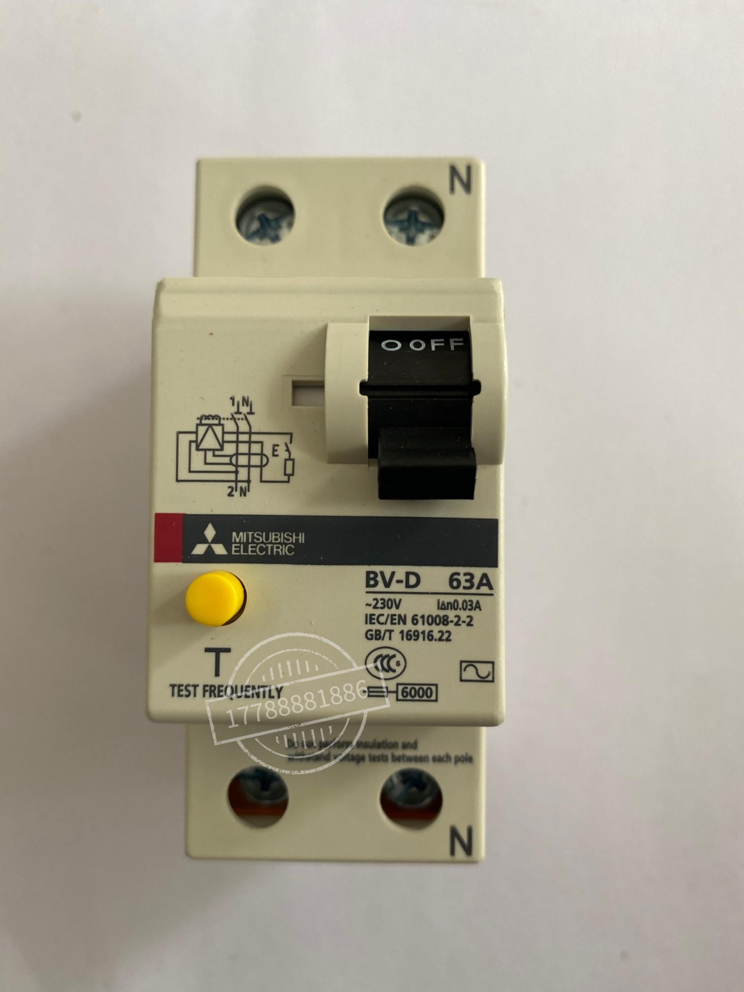 全新原装三菱漏电开关 漏电保护断路器 BV-D 2P(1P+N) 25A-63A