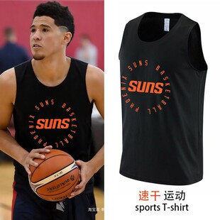 速干美式太阳队布克篮球衣背心宽松投篮训练服运动健身跑步无袖夏