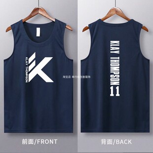 速干美式克莱汤普森标志篮球衣背心宽松投篮训练服运动无袖健身夏