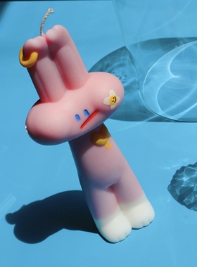 原创设计兔呦艺术可爱香薰蜡烛情侣生日派对礼物房间客厅潮玩装饰