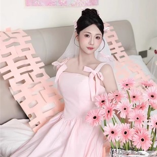 ChuXinBridal粉色俏皮甜美礼服高级感晨袍新娘订婚晨拍礼服成人礼