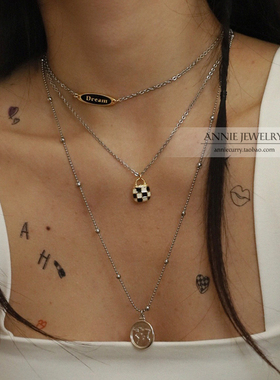 AnnieJewelry棋盘格包包项链