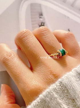 AnnieJewelry非洲翠碎银子戒指