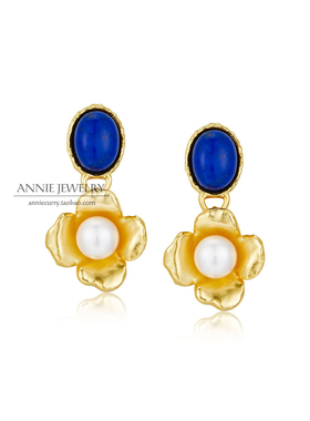 AnnieJewelry青金石山茶花耳环