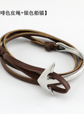 船锚欧美风复古钛钢男士手饰品