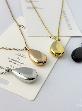 个性水滴项链钛钢香水瓶吊坠女潮