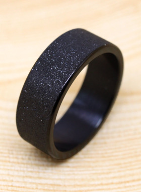 欧美磨砂钛钢戒指男士配饰百搭潮