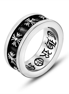 不掉色戒指钛钢男士戒指朋克单身