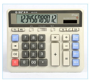 包邮 AS2135电脑键盘财务办公大计算器 奥数12位数银行专用计算机