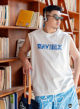 230gGEEEKPANDA加肥加大宽松大码男夏圆领字母印花棉休闲背心9104