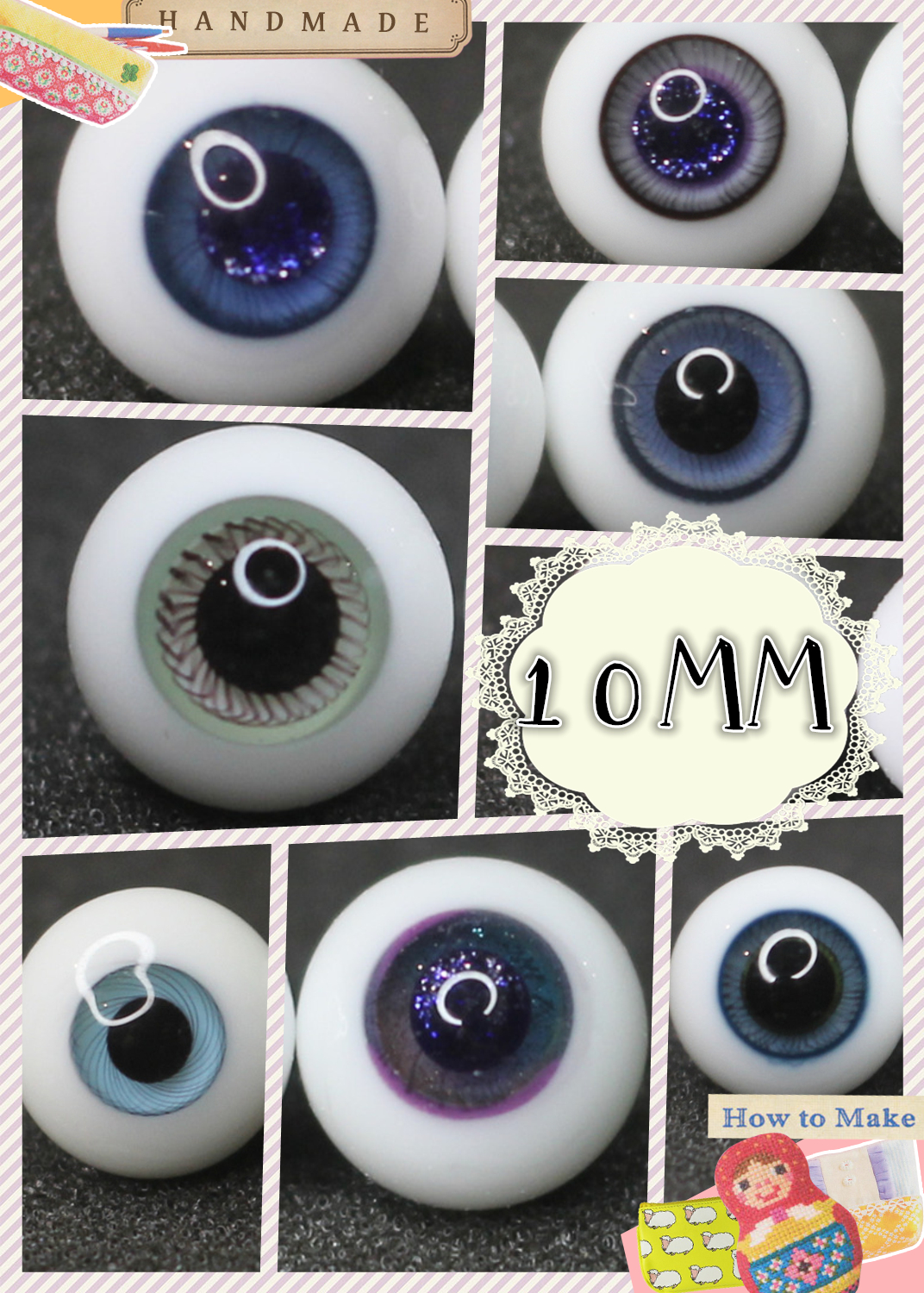 眼睛玻璃仿真bjd娃娃