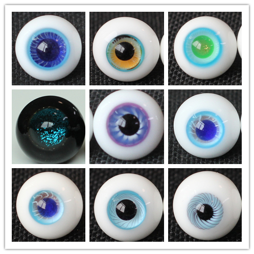 BJD娃娃眼睛12mm眼珠1/6分海蓝色天蓝淡蓝色渐变花纹路夜叉金沙眼