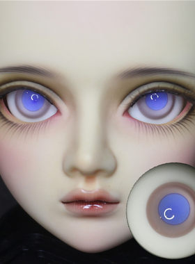 BJD娃娃眼睛粉蓝色彩瞳玻璃眼珠