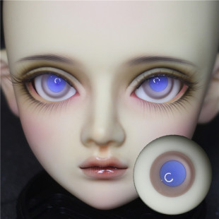 BJD娃娃眼睛1214mm1618mm粉蓝色彩瞳玻璃眼珠灰粉8mm10mm美洁猪眼