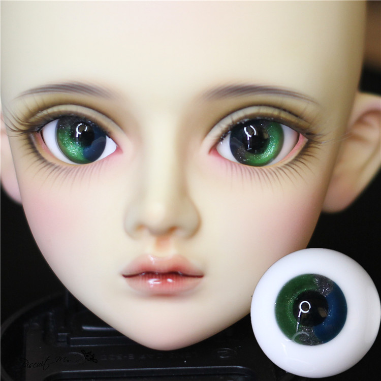BJD娃娃眼睛14mm16mm深绿金沙眼
