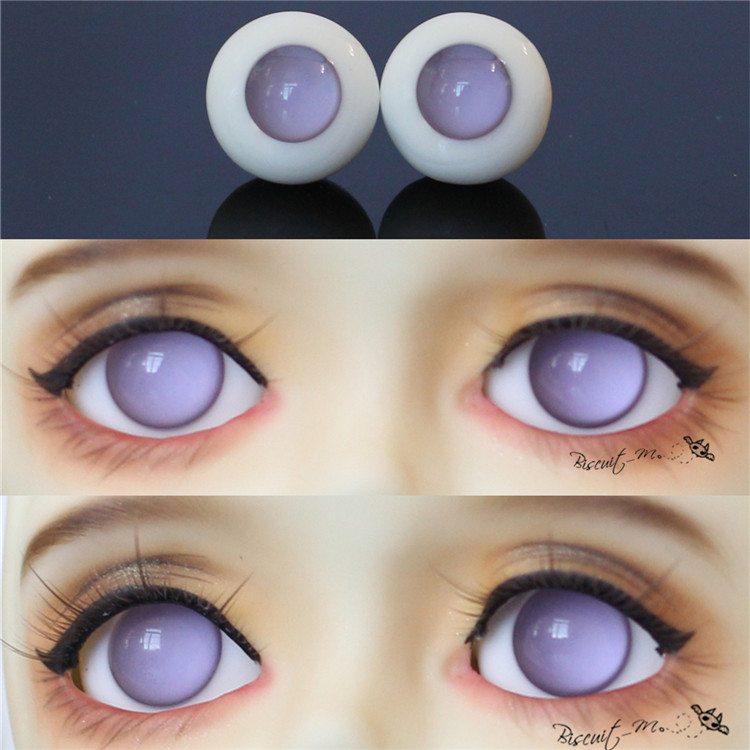 bjd娃娃眼睛12mm14mm无瞳玻璃眼珠16mm浅紫色果冻眼精灵小虹膜眼