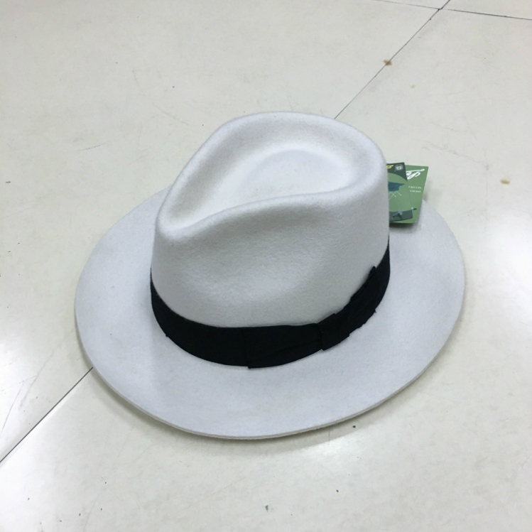 促销纯羊毛上海滩休闲帽大檐礼帽