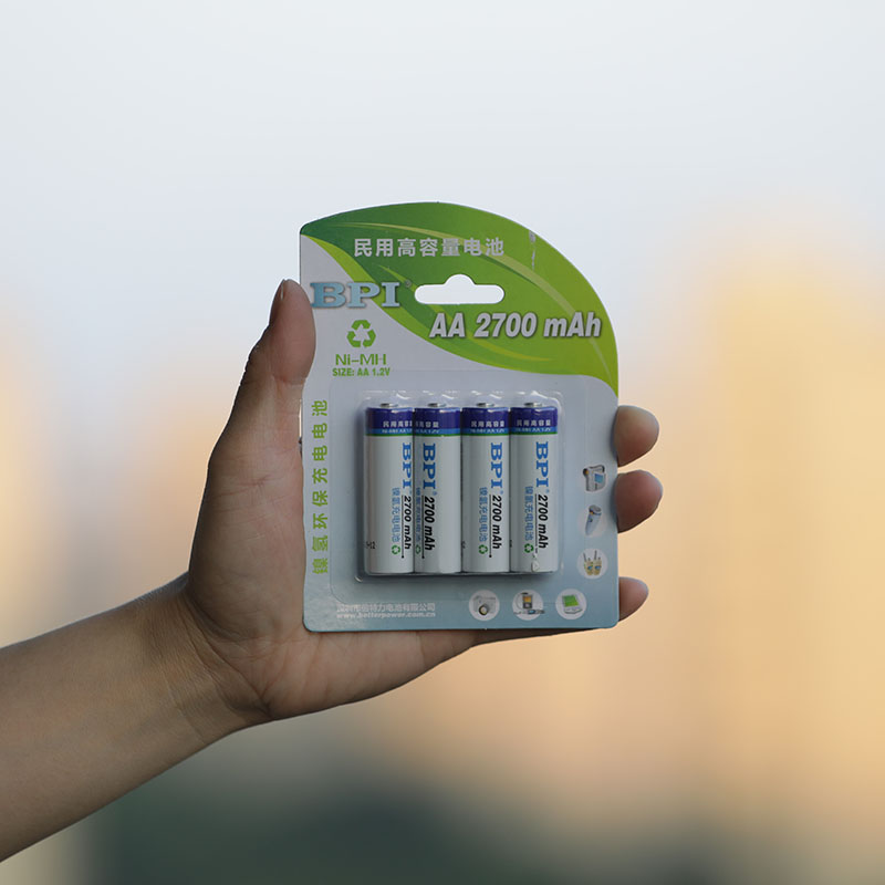 BPI充电电池镍氢5号2700mAh麦克风话筒KTV爱老公鼠标闹钟可充电池