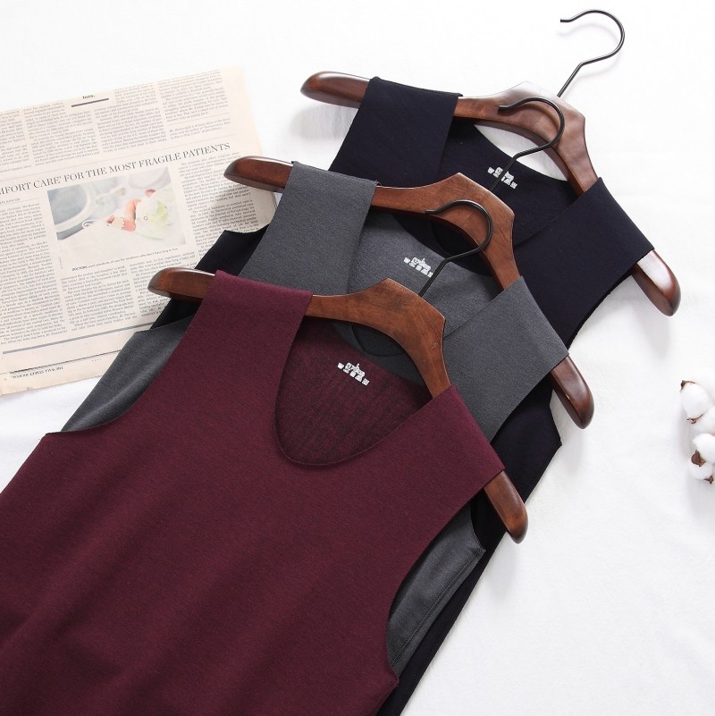 [GOOD GOODS CLEARANCE] MENS BRUSHED THICKENED VELVET ACRYLIC FAST HEAT WARM VEST TRACELESS PLUS UNDERWEAR