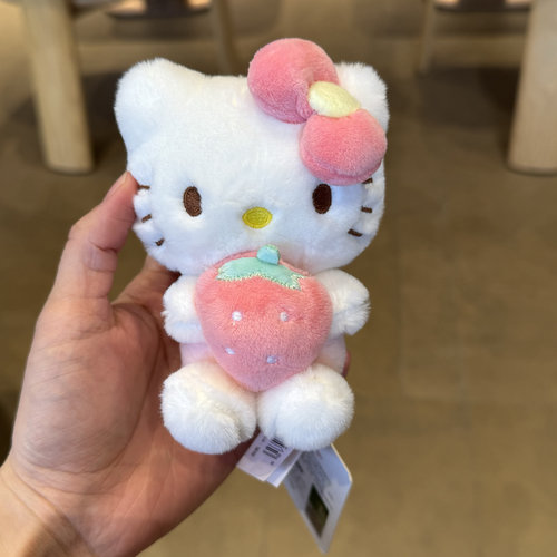 正版hellokitty小挂件毛绒凯蒂猫包包挂件kt钥匙扣挂件小饰品草莓