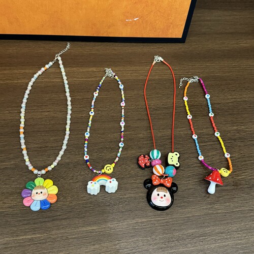 项链儿童四款彩虹太阳花蘑菇