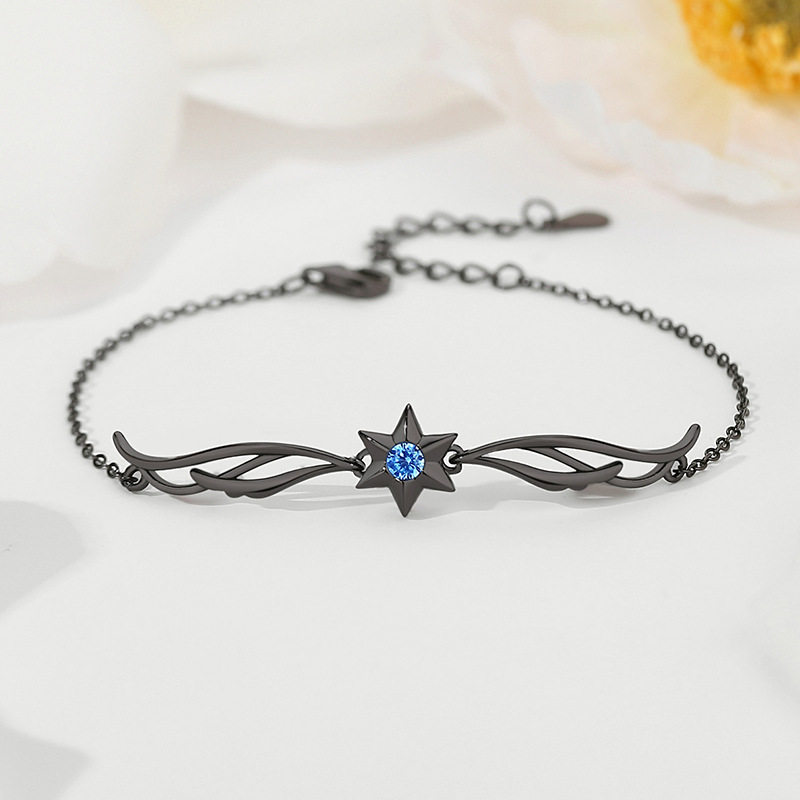 原创星翼手链女925纯银小众设计个性ins星星翅膀手环夏季百搭手饰