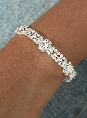 网红款简约个性时尚超闪镶钻手链