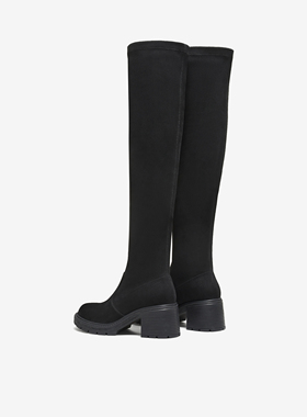 专柜正品他她2025冬季新款女靴时尚休闲百搭过膝弹力靴XWX02DC5