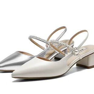 绝美浅口单鞋 女羊皮气质包头凉鞋 F5F1DBH6 百丽2026夏款 专柜正品