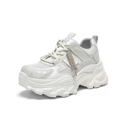 专柜正品百思图2026夏款女网面透气老爹鞋增高运动休闲鞋B2118BM6