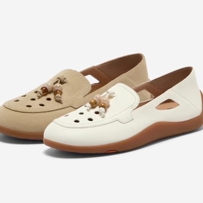 BATA拔佳英伦厚软底一脚蹬乐福鞋